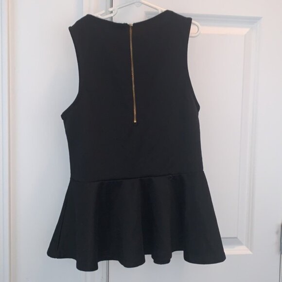 Peplum black sleeveless top - Picture 6 of 8